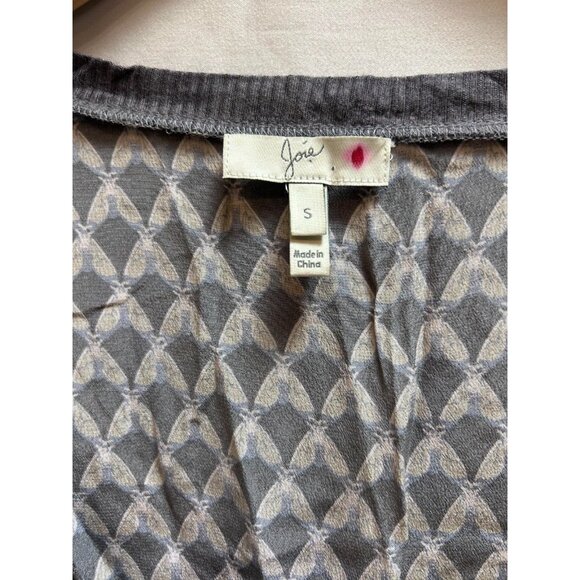 Joie Womens Scoop Neck Moth Print Silk Tank Top Small Black/Gray Sleeveless - Picture 3 of 9